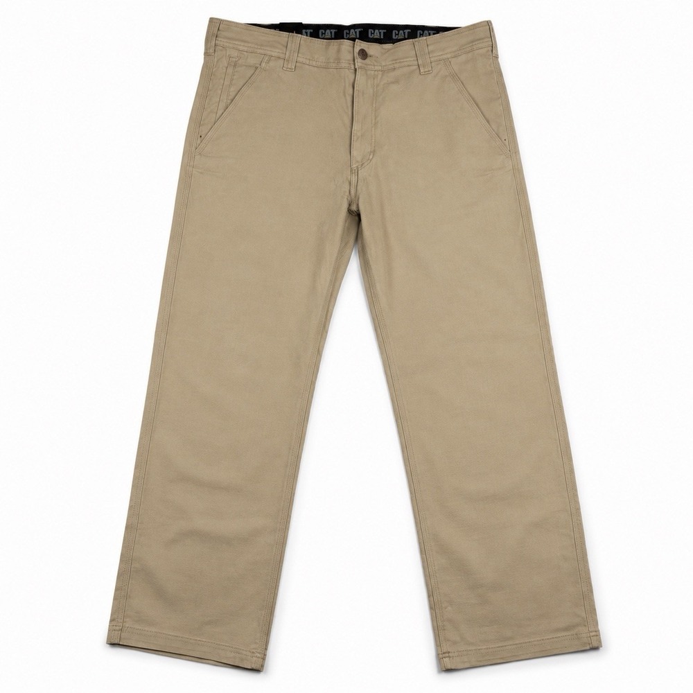 CAT Caterpillar Flex Waistband Utility Pants Mens 38x32 Tan Workwear NWT